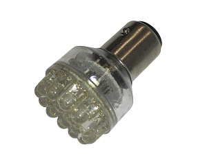 Лампа светодиодная (LED) 12V (BAY15d) T25 24SMD P21/5W 1157 2-конт белая