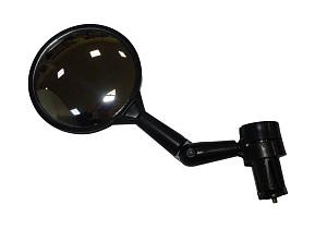 Зеркало Вело торцевое регулируемое, крепление в руль, круглое