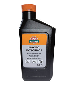 Масло  МОТОМИР для 4т двигателей, полусинтетика (+НАКЛ) SAE 5W30APISJ/CE, 600 гр  (12 шт. в упак)
