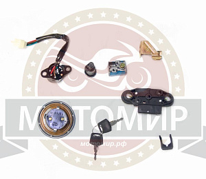 Замок зажигания TRICKLER,  XY110-17A (+ багажника+ седла+ крышка бака) (76020356)