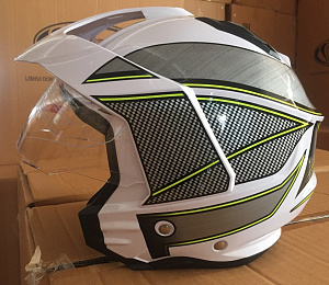 Шлем открытый 3/4 COBRA JK521, белый с серым(3), черный с графикой(2), размеры L