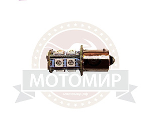 Лампа светодиодная (LED) 12V  (BA15S)  T15  13SMD 1156  красная