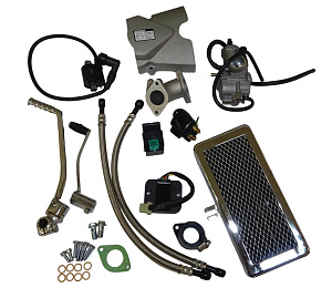 Двигатель 4т. 190 см3+РАДИАТ ZS190E(ZS1P62YML-2, W150D)(масл охл.,МКПП5,все вверх,эл+кик), питбайк