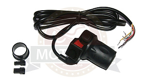 Ручка газа эл.квадроцикла YPEA (реастат) в сборе (круглая как МОТО)