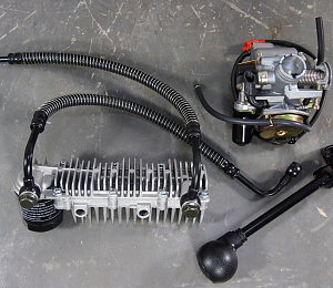 Двигатель Dingo150 (STELS Капитан) 4х такт.150 см3 157QMJ (GY6-150) моноблок с редуктором в сборе.