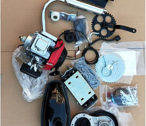 Двигатель Веломотор 4х тактный (ременный редуктор) (КОМПЛЕКТ для установки)