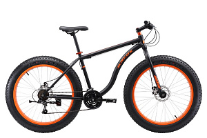 Велосипед 24" BLACK ONE MONSTER D фэтбайк (рама ст.13", 7ск, торм.мех.диск) оранжево/серый