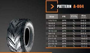 Покрышка ATV 8" 18 х 9,50 - 8 (А-004) без камеры, задние SUN.F