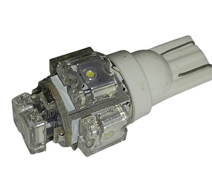 Лампа светодиодная (LED) 12V  T10  (W2,1х9,5d)  5LED W5W белая