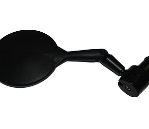 Зеркало Вело торцевое регулируемое, крепление в руль, круглое