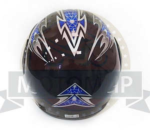 Шлем интеграл FALCON XZF01, размер S (59-60) (тонированный визор) decal red black 1 black grey blue