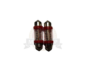 Лампа светодиодная (LED) 12V  T11*36  (SV8,5)  C5W  3SMD красная