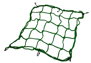Сетка для крепления багажа зеленая (4мм, 40х40см) мет.крючки