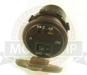 Гнездо USB с выключателем и вольтметром, 587