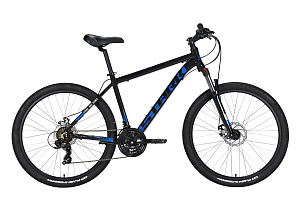 Велосипед 26" STARK Indy 2.D (21) (рама ал. 14,5",16",18",20"  21ск, Shimano,мех) черный/синий
