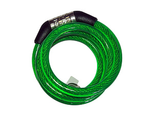 Замок для велосипеда кодовый тросовый 8х900мм, противоугонный