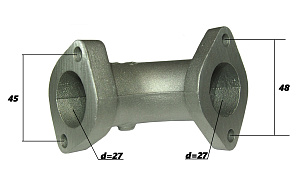 Патрубок карбюратора 1P56 FMJ YX140 впускной толстый (020012-349-3032) поз.31551