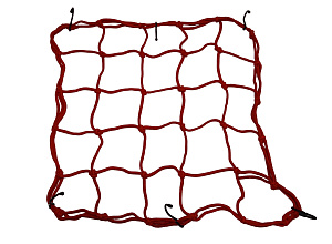 Сетка для крепления багажа красная (4мм, 40х40см) мет.крючки 57030, HF111126, RSCN-002