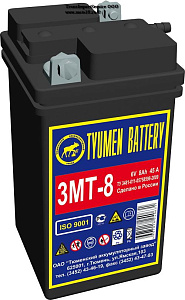 Аккумулятор  6В   8 А/ч, г.Тюмень (3 МТ-8 "Лидер") (83 x 141 x 77) симетрич. пол., Кислот.Сухозаряд.