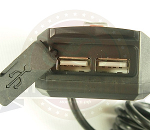 Гнездо 2хUSB с выключателем, клеммы-ушки, 758B1